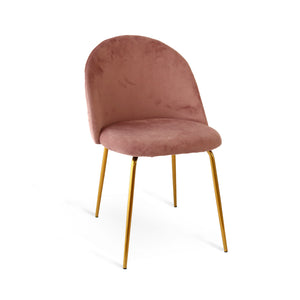 Set Da 2, Sedia Tamara Gold Velluto Cipria Per Soggiorno, Cucina E Arredo Bar