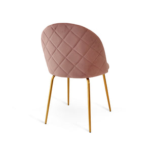 Set Da 2, Sedia Tamara Gold Velluto Cipria Per Soggiorno, Cucina E Arredo Bar