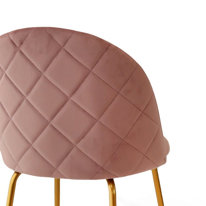 Set Da 2, Sedia Tamara Gold Velluto Cipria Per Soggiorno, Cucina E Arredo Bar