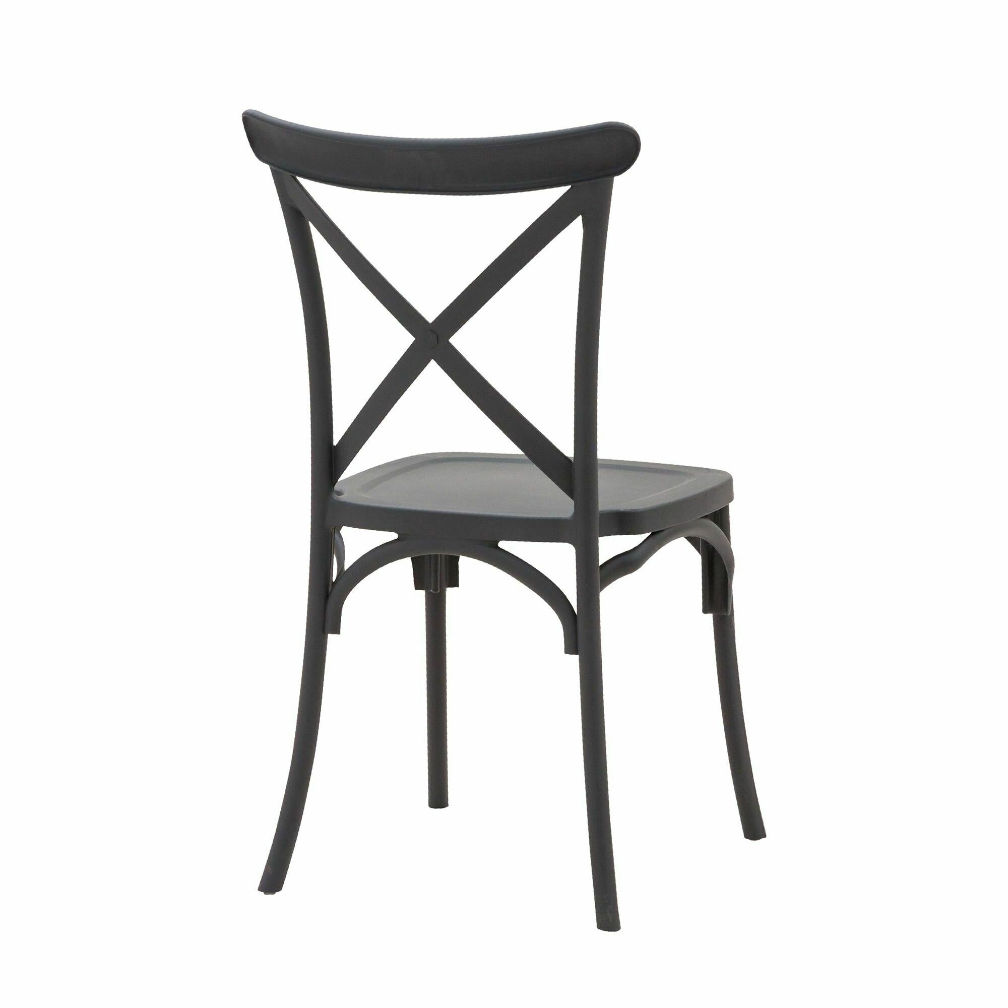 Set Da 4, Sedia Cross 2 Polipropilene Nera