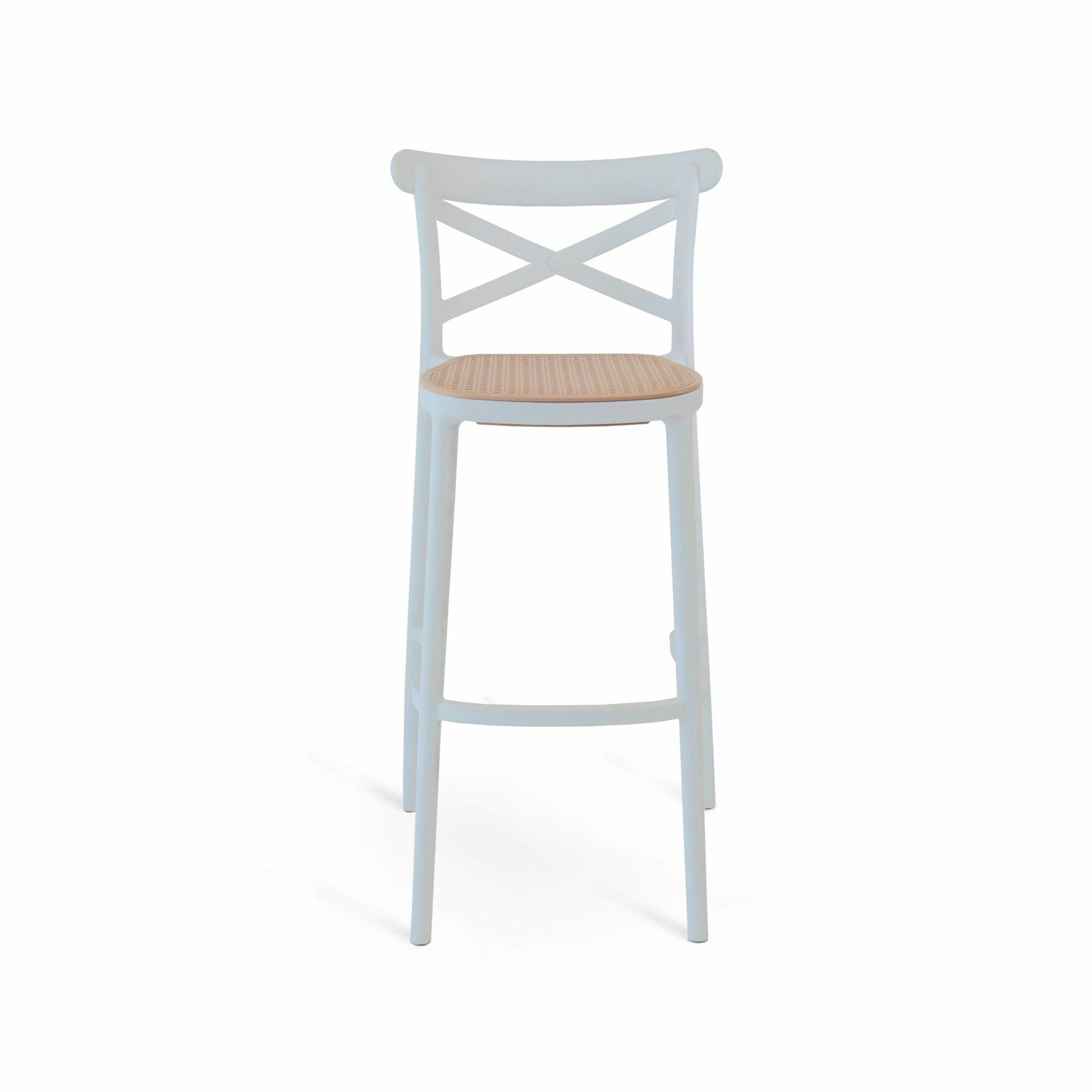 Set Da 4, Sgabello Tosca 2 Bianco/Corda Polipropilene