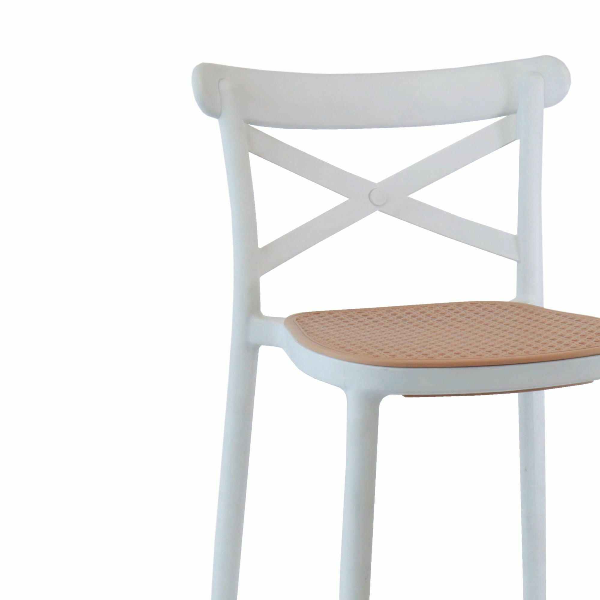 Set Da 4, Sgabello Tosca 2 Bianco/Corda Polipropilene