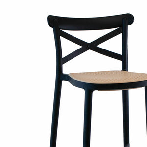 Set Da 4, Sgabello Tosca 2 Nero/Corda Polipropilene