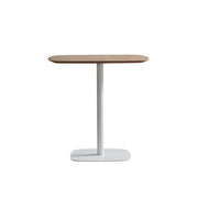 Tavolo Barry 80 Bianco C/Top Finitura Rovere