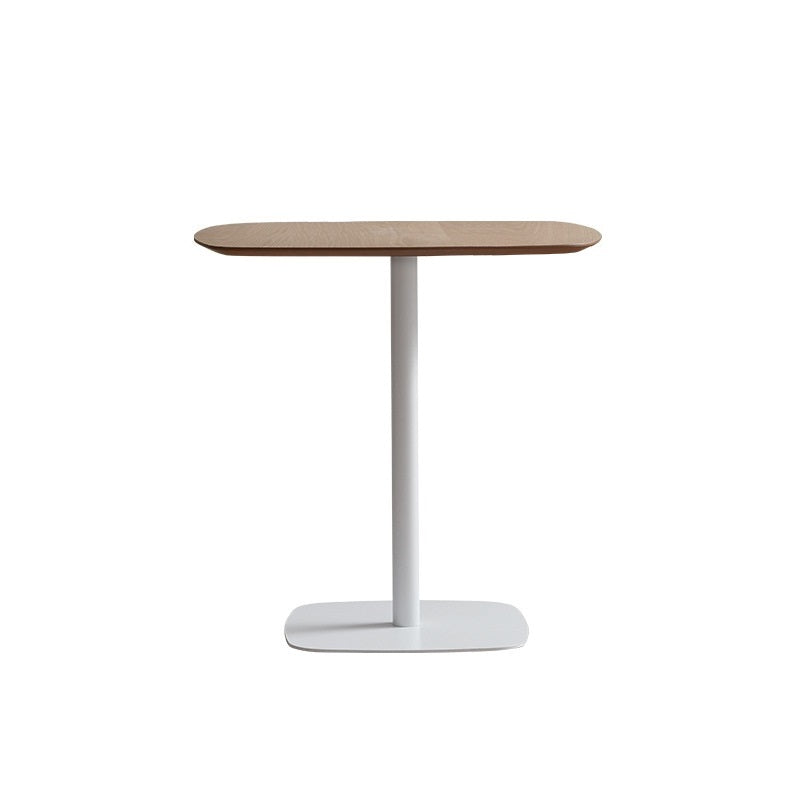 Tavolo Barry 80 Bianco C/Top Finitura Rovere