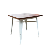 Tavolo Industrial Bianco C/Top Legno