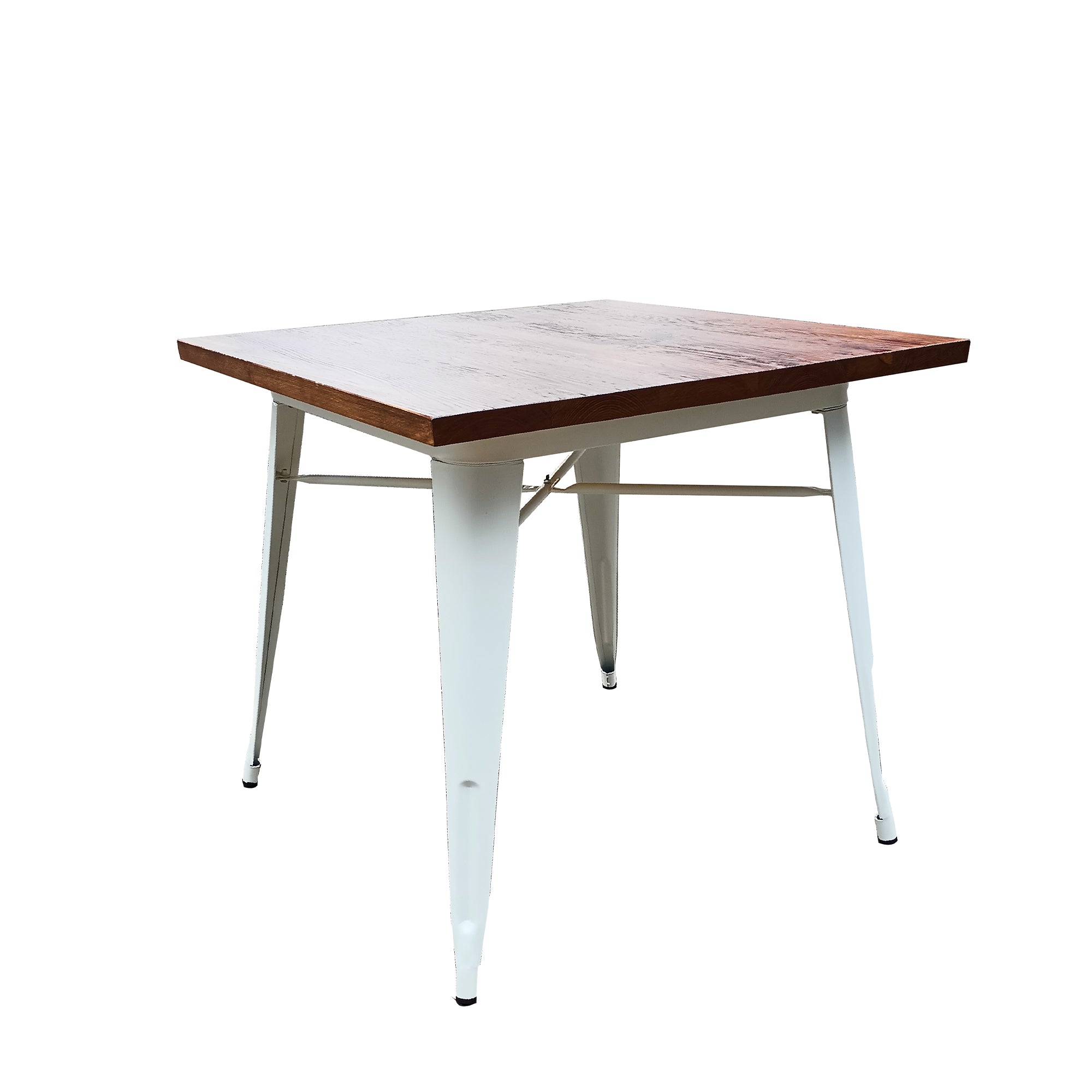 Tavolo Industrial Bianco C/Top Legno