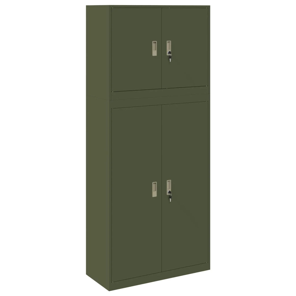 Armadio 2 pz Verde Oliva 90 x 40 x 210 cm Acciaio Bloccabile 3438727
