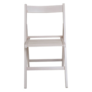 Sedia pieghevole moderna in legno, per balcone o giardino, cm 42x48h79, Seduta h cm 47, colore Bianco