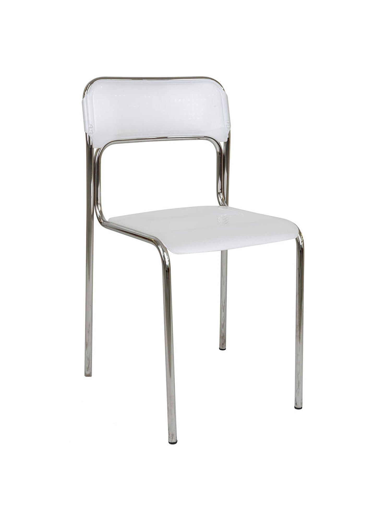 Sedia 0, Sedia moderna in metallo e polipropilene, Ideale per sala da pranzo, cucina o salotto, Cm 43x45h.81, Bianco, Singola