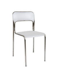 Sedia 0, Sedia moderna in metallo e polipropilene, Ideale per sala da pranzo, cucina o salotto, Cm 43x45h.81, Bianco, Singola