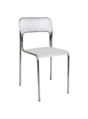 Sedia 0, Sedia moderna in metallo e polipropilene, Ideale per sala da pranzo, cucina o salotto, Cm 43x45h.81, Bianco, Singola