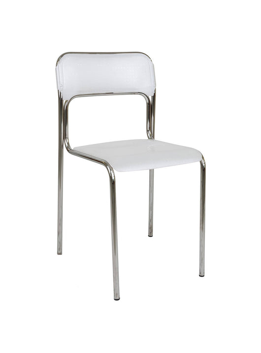 Sedia 0, Sedia moderna in metallo e polipropilene, Ideale per sala da pranzo, cucina o salotto, Cm 43x45h.81, Bianco, Singola