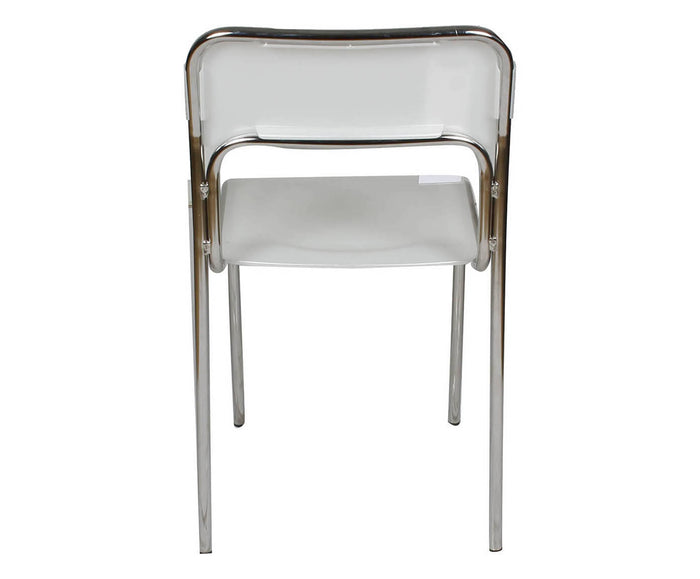 Sedia 0, Sedia moderna in metallo e polipropilene, Ideale per sala da pranzo, cucina o salotto, Cm 43x45h.81, Bianco, Singola