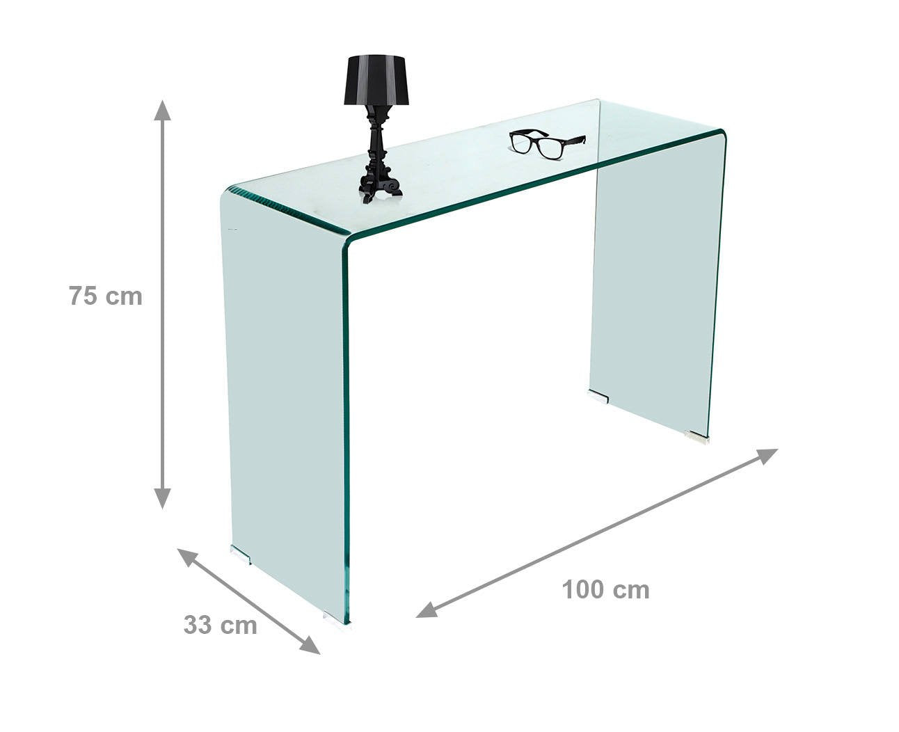 Cavedine, Consolle Specchio Incluso, 100x33x50h cm Trasparente