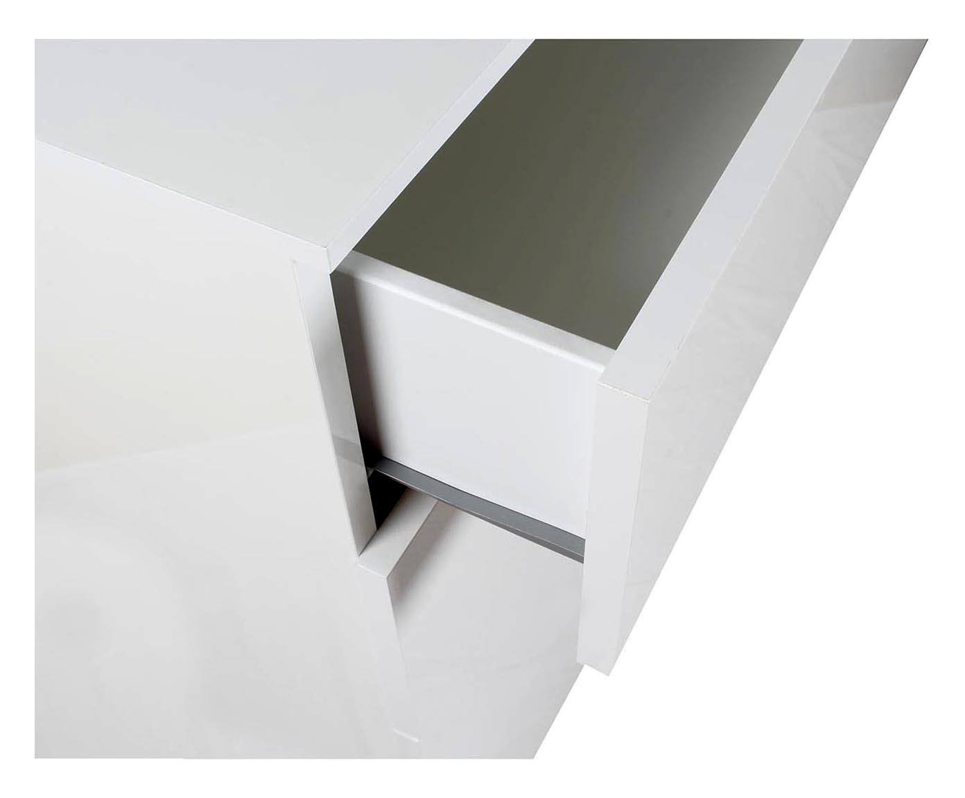 Cassettiera 0, ComÃ² moderno a 4 cassetti, Settimanale multiuso per camera da letto, Mobile elgante da soggiorno, Cm 108x44h85, Bianco e Lucido