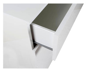 Cassettiera 0, ComÃ² moderno a 4 cassetti, Settimanale multiuso per camera da letto, Mobile elgante da soggiorno, Cm 108x44h85, Bianco e Lucido