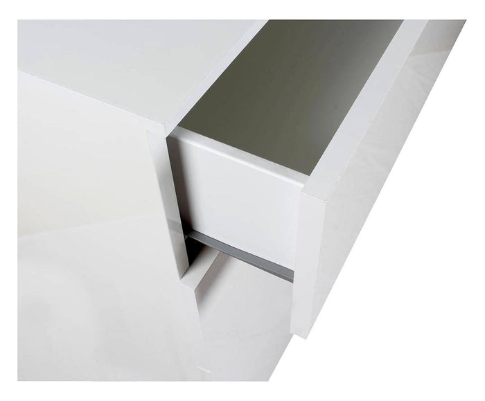 Cassettiera 0, ComÃ² moderno a 4 cassetti, Settimanale multiuso per camera da letto, Mobile elgante da soggiorno, Cm 108x44h85, Bianco e Lucido