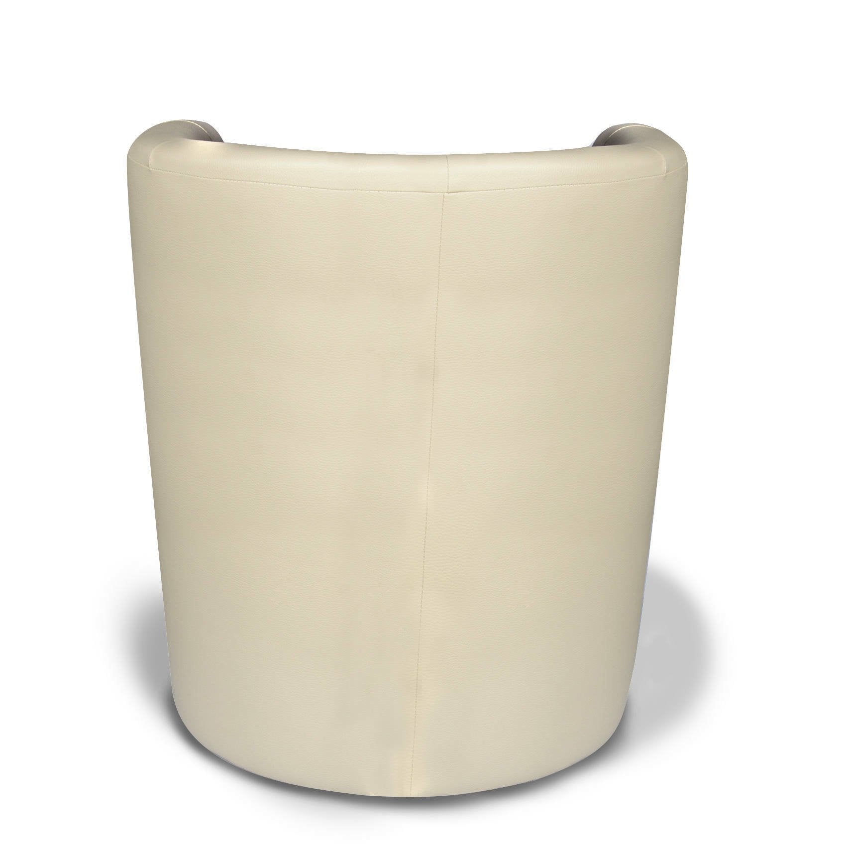 Poltrona Ago, Poltrona moderna con rivestimento in ecopelle, Seduta da soggiorno di design, Cm 64x63h79, Beige