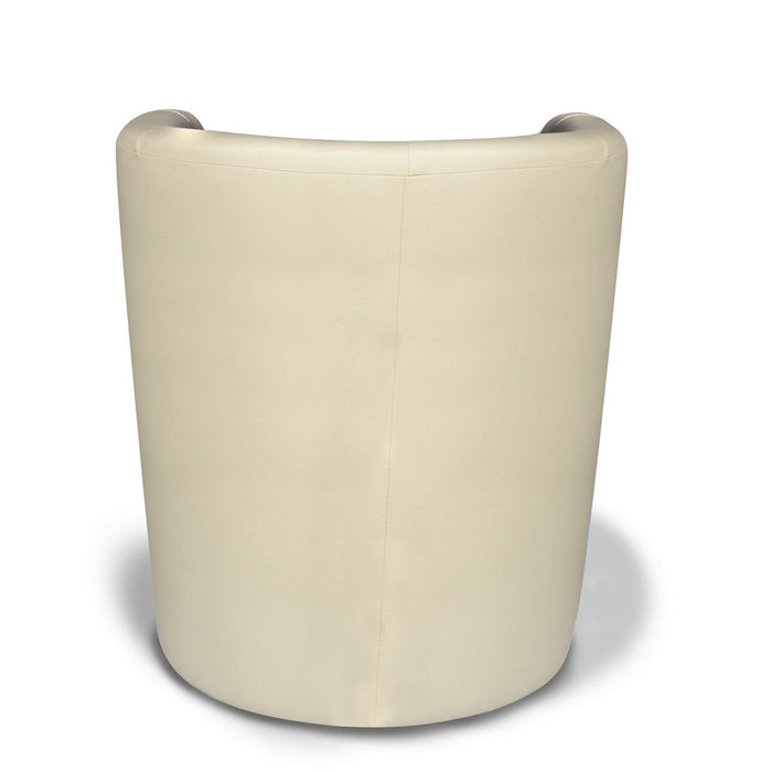 Poltrona Ago, Poltrona moderna con rivestimento in ecopelle, Seduta da soggiorno di design, Cm 64x63h79, Beige