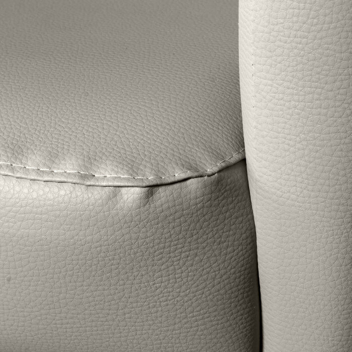 Poltrona Ago, Poltrona moderna con rivestimento in ecopelle, Seduta da soggiorno di design, Cm 64x63h77, Grigia