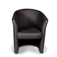 Poltrona Ago, Poltrona moderna con rivestimento in ecopelle, Seduta da soggiorno di design, Cm 64x63h78, Nera