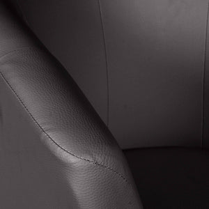 Poltrona Ago, Poltrona moderna con rivestimento in ecopelle, Seduta da soggiorno di design, Cm 64x63h78, Nera