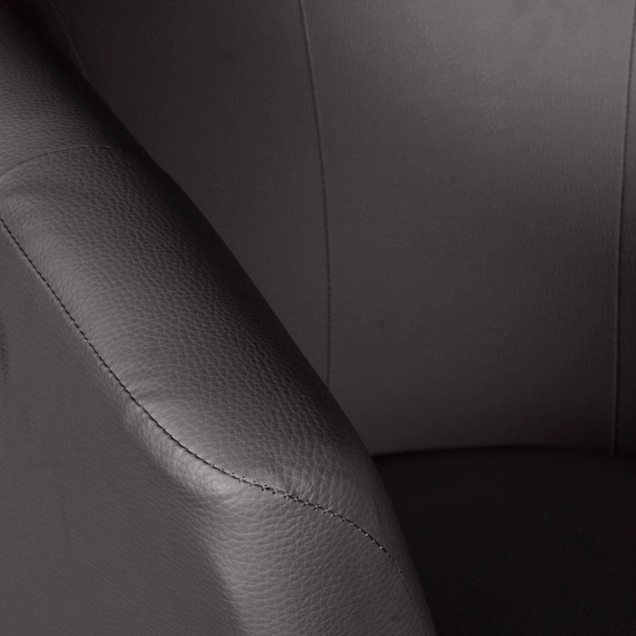 Poltrona Ago, Poltrona moderna con rivestimento in ecopelle, Seduta da soggiorno di design, Cm 64x63h78, Nera