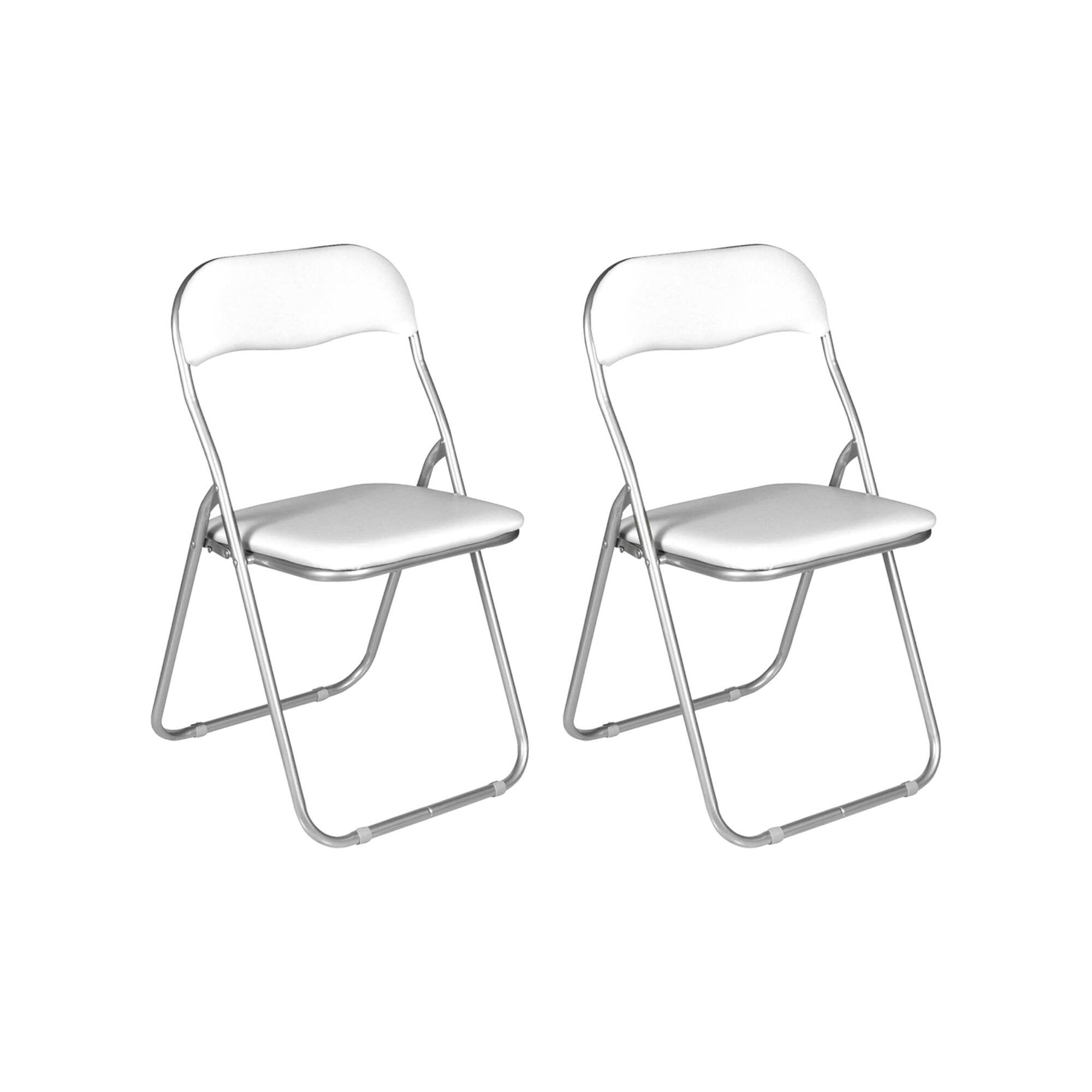 Set di due sedie Antenore, colore bianco, Misure 43 x 47 x 78 cm