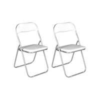 Set di due sedie Antenore, colore bianco, Misure 43 x 47 x 78 cm