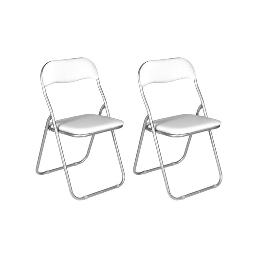 Set di due sedie Antenore, colore bianco, Misure 43 x 47 x 78 cm