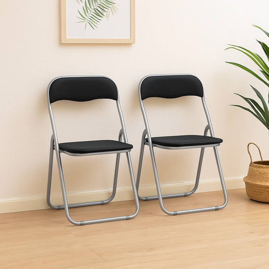 Set di due sedie Antenore, colore nero, Misure 43 x 47 x 78 cm