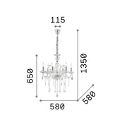 Frontino, Lampada a Sospensione Materiale Struttura in Vetro, Trasparente