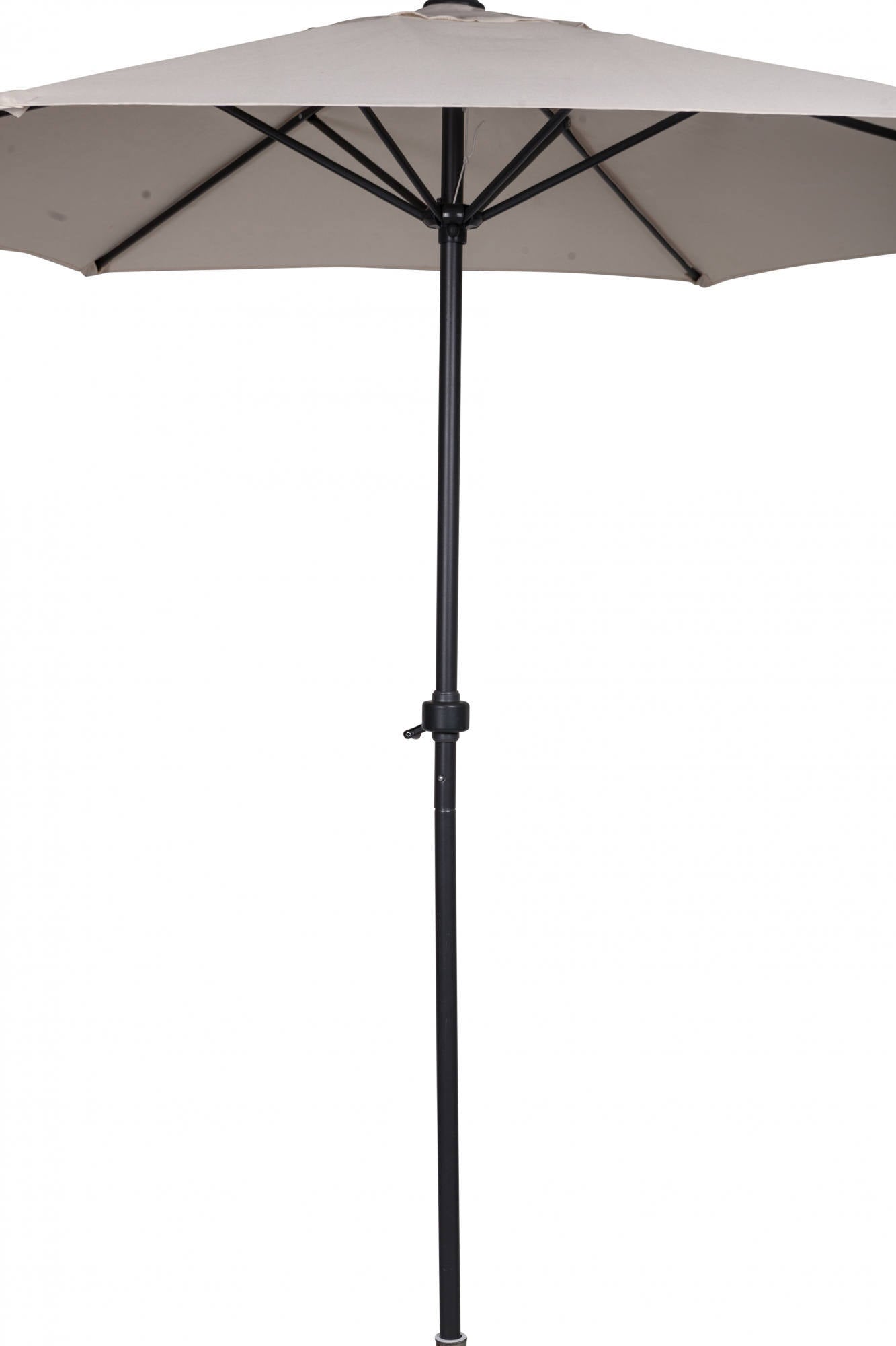 Ombrellone da sole in alluminio con manovella, colore telo ecrù e struttura antracite, Misure 230 x 200 x 230 cm