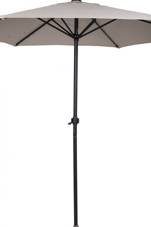 Ombrellone da sole in alluminio con manovella, colore telo ecrù e struttura antracite, Misure 230 x 200 x 230 cm