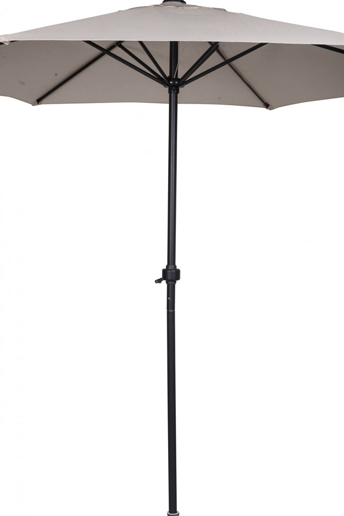 Ombrellone da sole in alluminio con manovella, colore telo ecrù e struttura antracite, Misure 230 x 200 x 230 cm