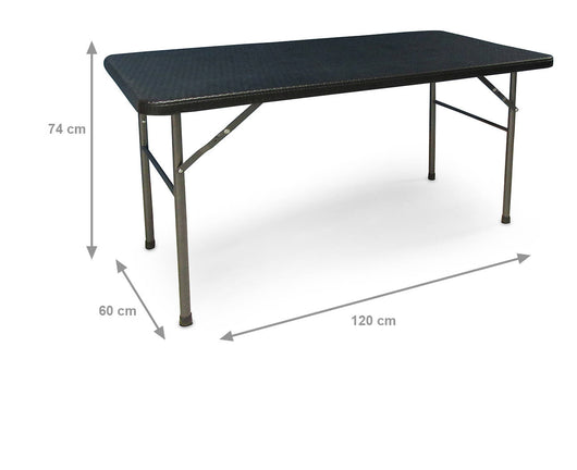 Tavolo rettangolare richiudibile, colore nero, cm 60 x 120 x h74