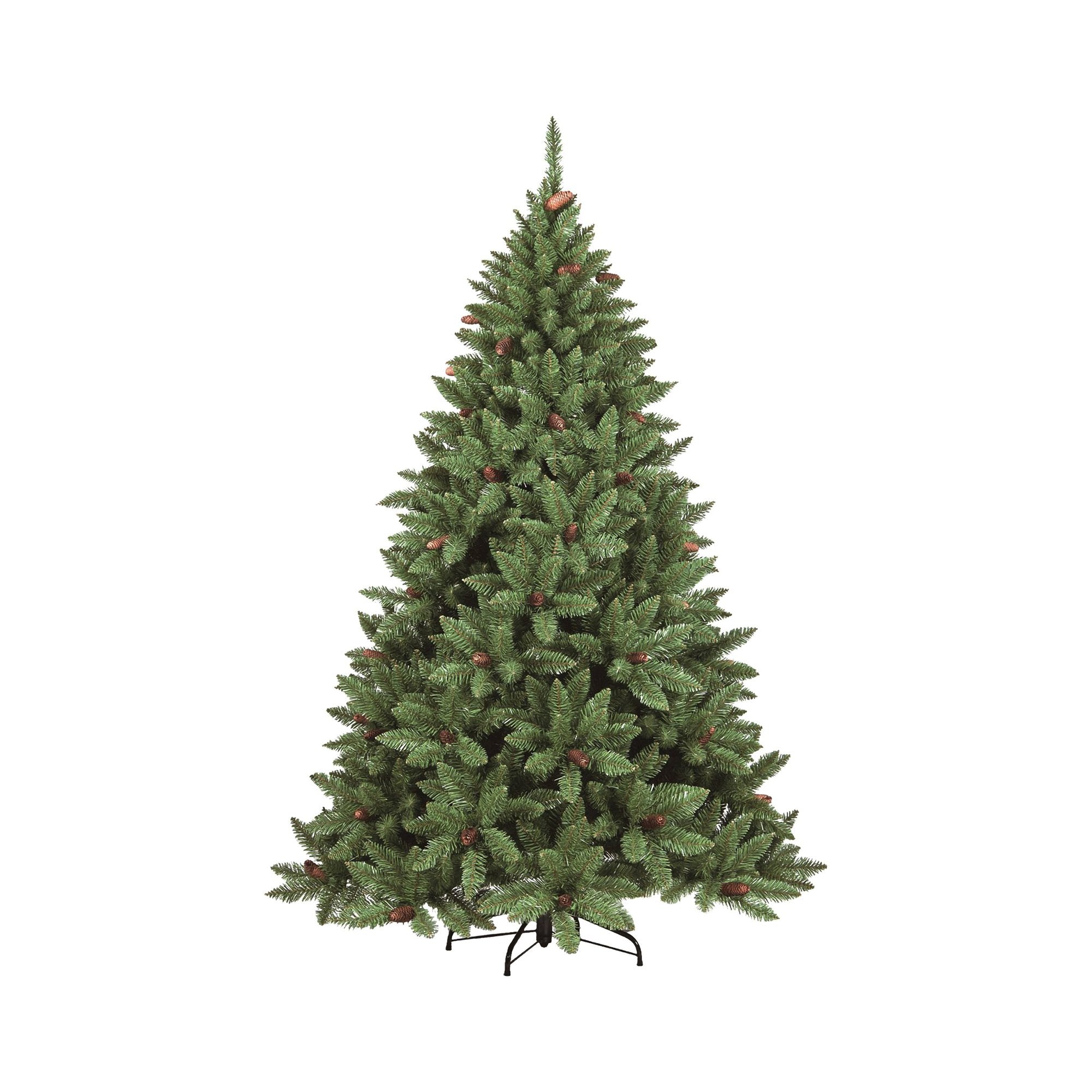 Albero di Natale Lapland, Albero artificiale extra folto, Albero effetto reale in PVC con Pigne incluse, 756 rami, Altezza cm 180