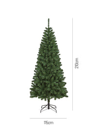 Albero di Natale Comet, Albero artificiale extra folto, Albero effetto reale in PVC, 728 rami, Altezza cm 210