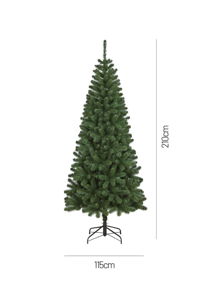 Albero di Natale Comet, Albero artificiale extra folto, Albero effetto reale in PVC, 728 rami, Altezza cm 210