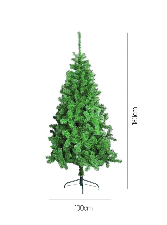Albero di Natale Santa Claus, Albero artificiale extra folto, Albero effetto reale in PVC, 493 rami, Altezza cm 180