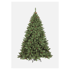 Albero di Natale Lapland, Albero artificiale extra folto, Albero effetto reale in PVC con Pigne incluse, 362 rami, Altezza cm 120