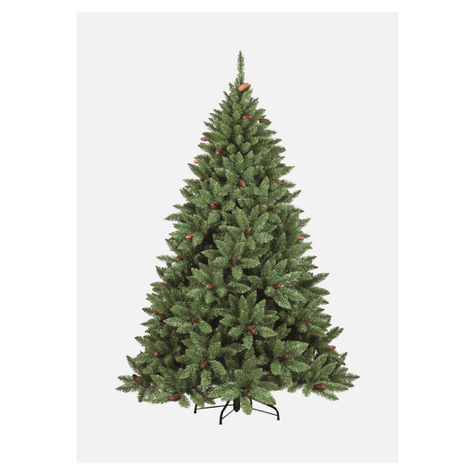 Albero di Natale Lapland, Albero artificiale extra folto, Albero effetto reale in PVC con Pigne incluse, 362 rami, Altezza cm 120