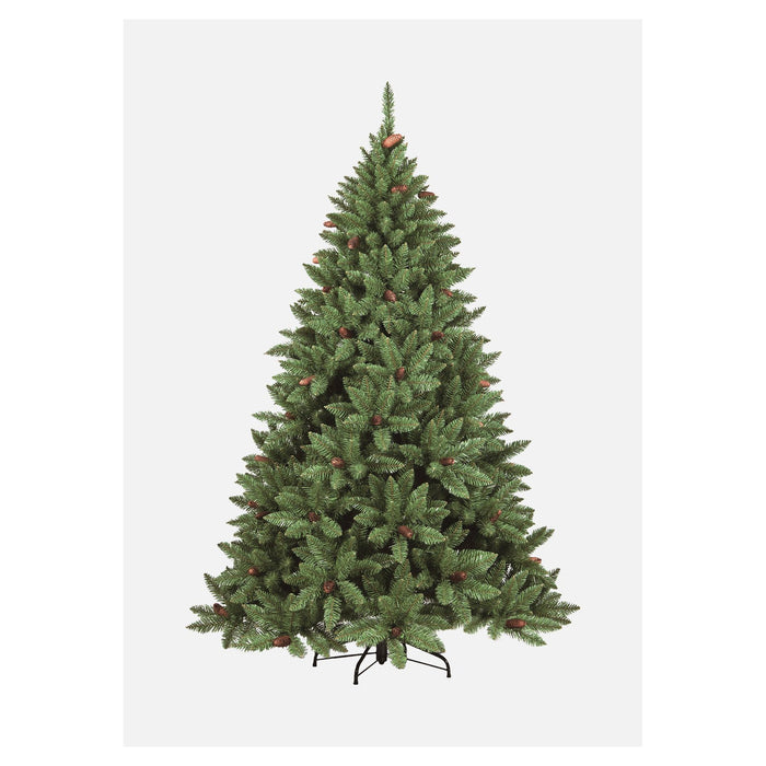 Albero di Natale Lapland, Albero artificiale extra folto, Albero effetto reale in PVC con Pigne incluse, 362 rami, Altezza cm 120