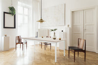 Tavolo allungabile 0, Tavolo da pranzo estensibile, Consolle multiuso con allunghe, Tavolo in metallo con ripiano in laminato, Cm 110x70h76, Bianco frassinato