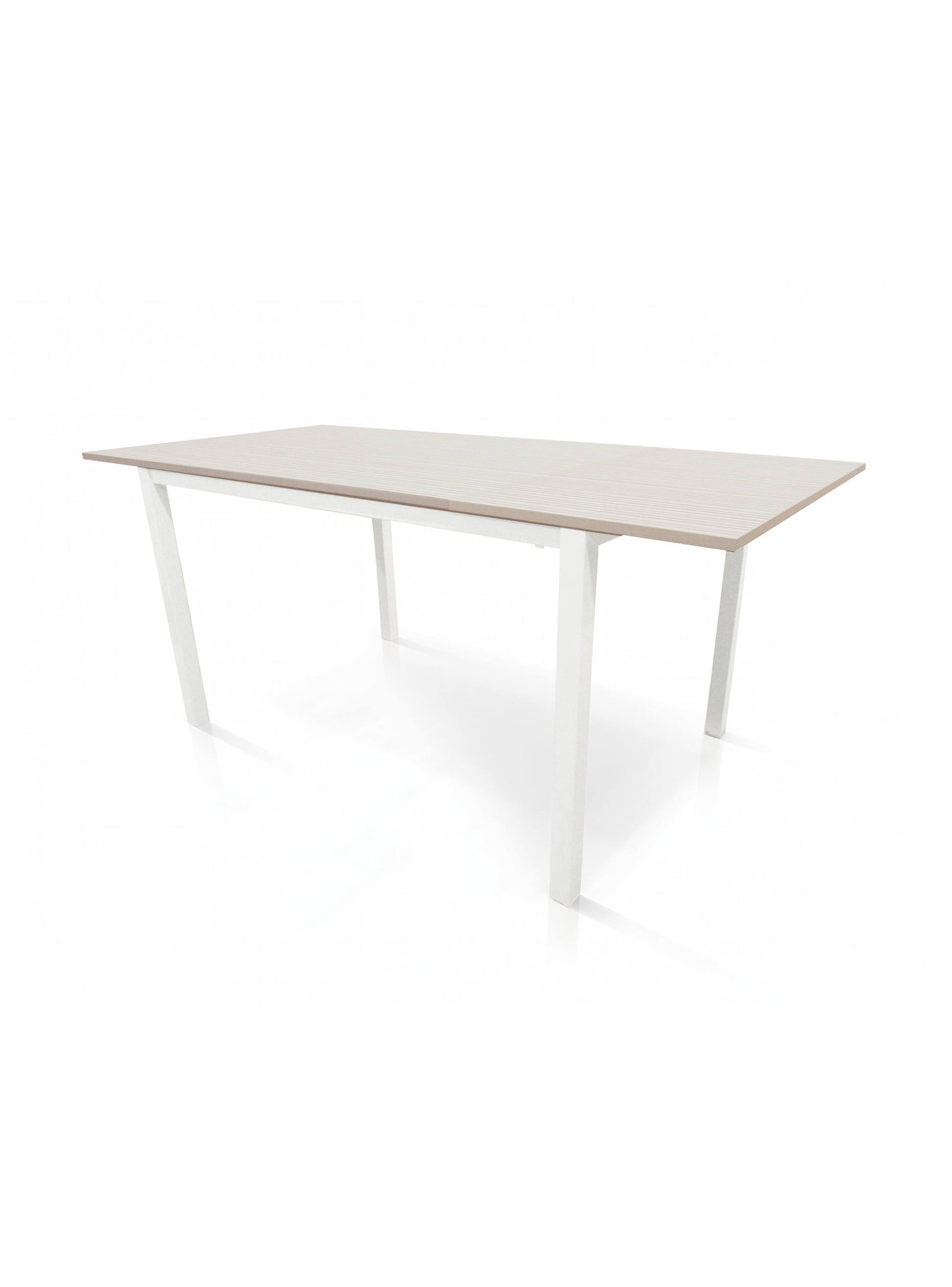 Tavolo allungabile 0, Tavolo da pranzo estensibile, Consolle multiuso con allunghe, Tavolo in metallo con ripiano in laminato, Cm 110x70h76, Bianco frassinato