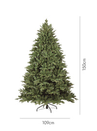 Albero di Natale Jingle Bell, Albero artificiale extra folto, Albero effetto reale in PVC, 850 rami, Altezza cm 150