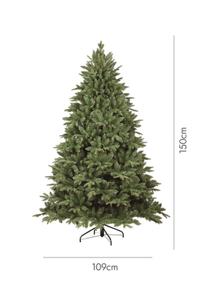 Albero di Natale Jingle Bell, Albero artificiale extra folto, Albero effetto reale in PVC, 850 rami, Altezza cm 150