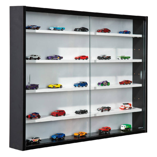 Vetrina pensile con ripiani Dingra, colore nero e bianco, cm 10 x 60 x 80.