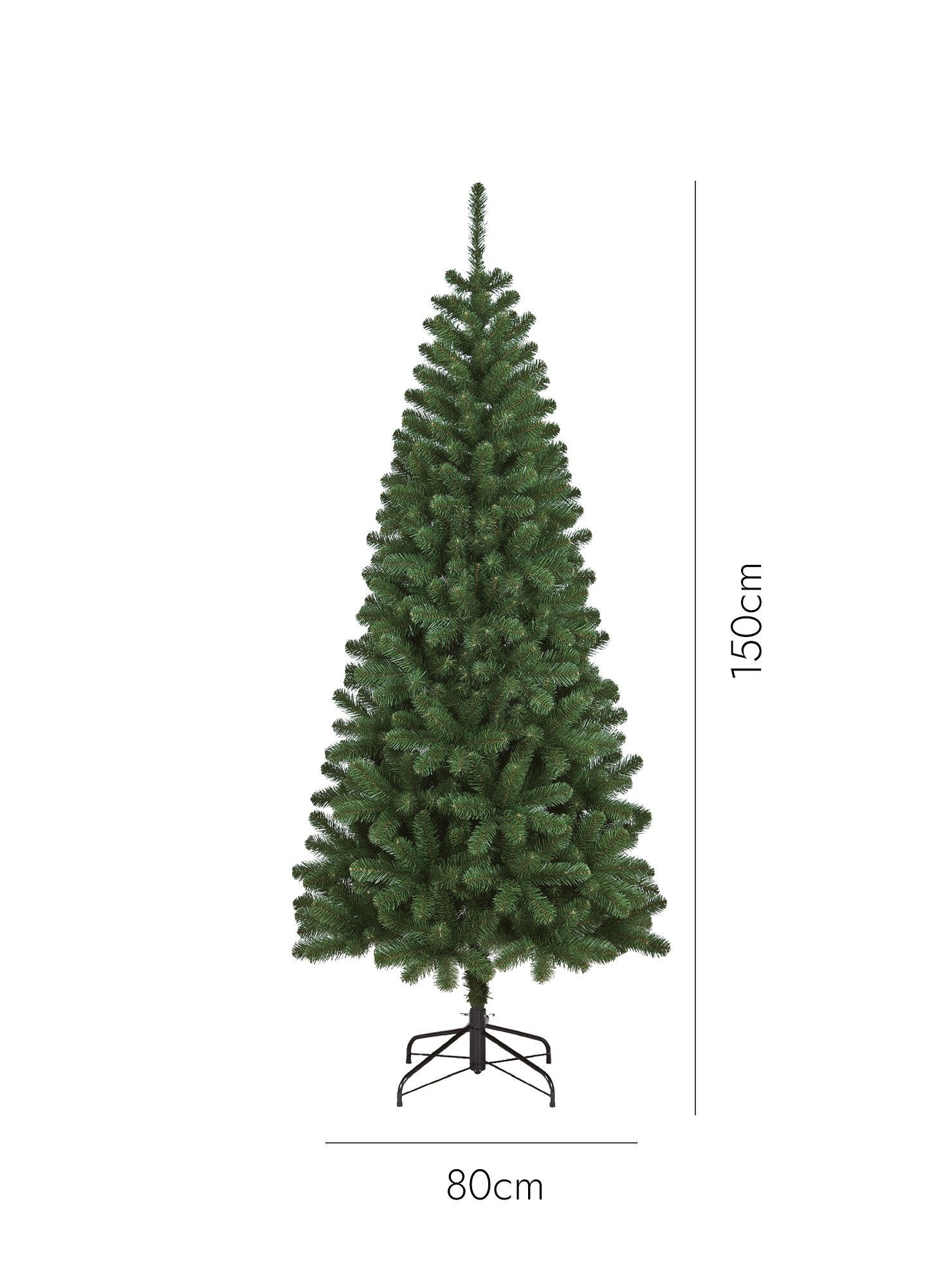 Albero di Natale Comet, Albero artificiale extra folto, Albero effetto reale in PVC, 388 rami, Altezza cm 150